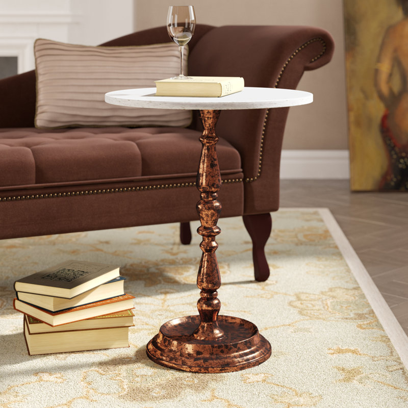 Astoria Grand Tamara Marble Top Pedestal End Table & Reviews Wayfair